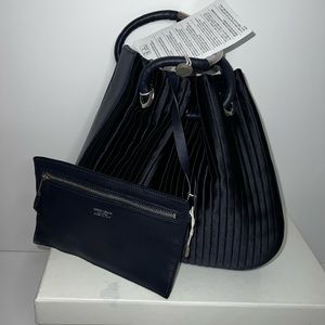 Giorgio  Armani silk midnight blue purse with wristlet.